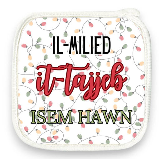 Picture of Personalised Pot Holder - Il-Milied it-Tajjeb (Design 2)