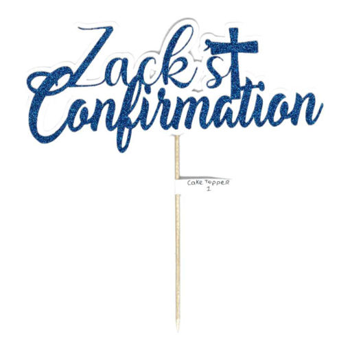 Picture of Personalised Confirmation Cake Topper Design 1 (Two Tone Only)