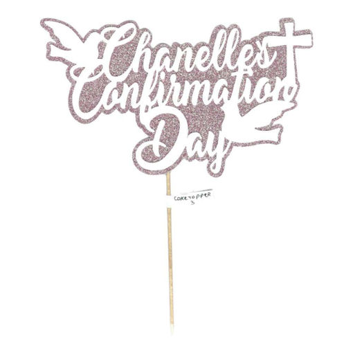 Picture of Personalised Confirmation Cake Topper Design 3 (Two Tone Only)