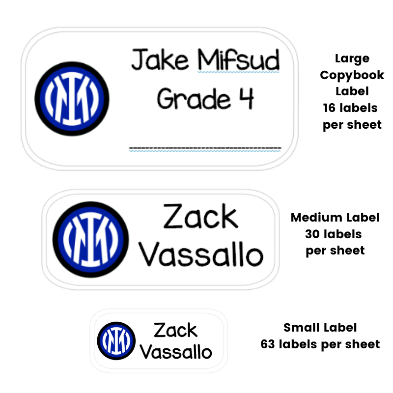 Zaky's Stationery - Online Shop. Football Team Labels