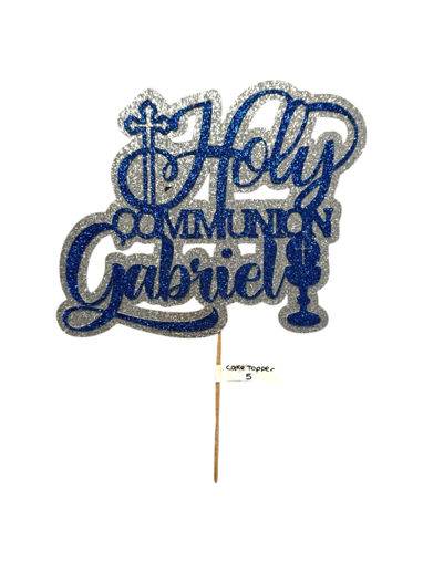 Picture of Personalised Holy Communion Cake Topper Design 5 (Two Tone Only)